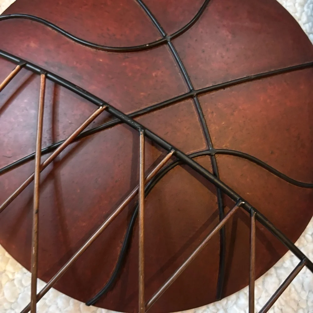 3D Metal Basketball Wall Art w/ Black Frame 16x16 for Boys Room, Bar, Man Cave